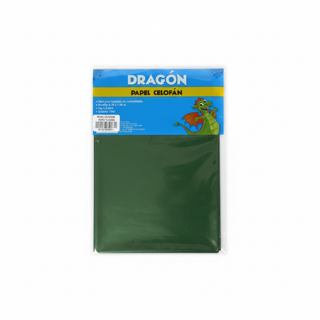 Papel Celofán Dragón Verde flat lay