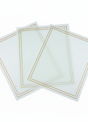 Papel coreano celeste liso doble margen dorado