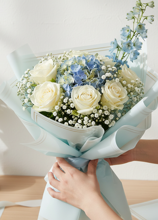Papel coreano celeste liso lifestyle