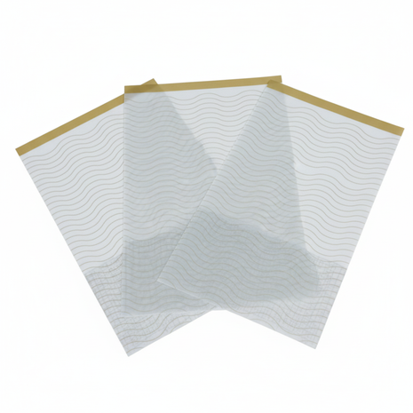 Papel coreano gris curvas doradas fondo blanco