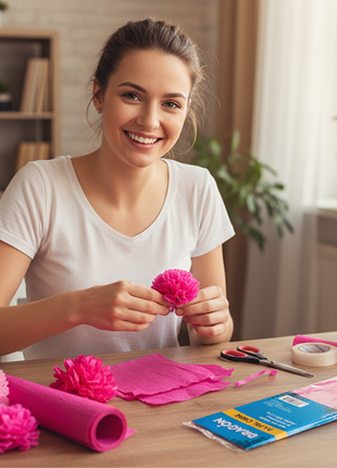 Papel Crepe Fucsia lifestyle