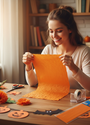 Papel Crepe Naranja lifestyle