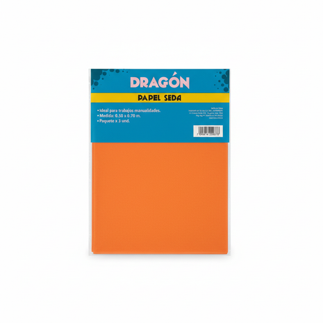 Papel Seda Anaranjado Dragón fondo blanco