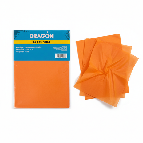 Papel Seda Anaranjado flat lay