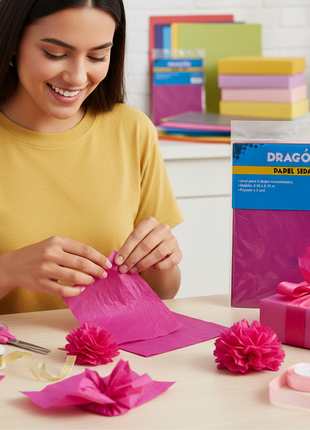 Papel Seda Fucsia lifestyle