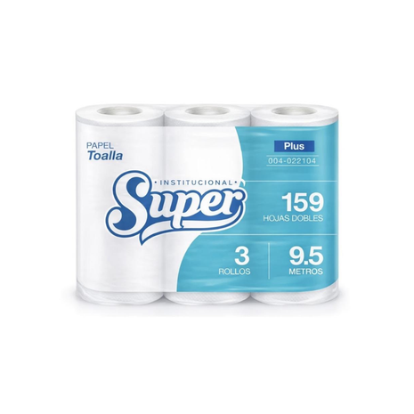 PAPEL TOALLA 3 ROLLOS 9.5m