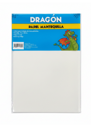 Dragón Papel Mantequilla 70x100cm pack 2 unidades - 40gr, ideal para manualidades, calco y arte escolar