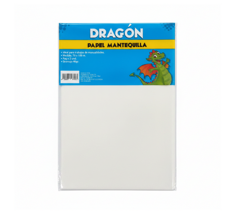 Dragón Papel Mantequilla 70x100cm pack 2 unidades - 40gr, ideal para manualidades, calco y arte escolar