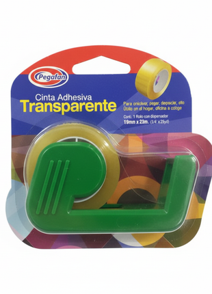 Pegafan Transparente dispensador verde fondo blanco