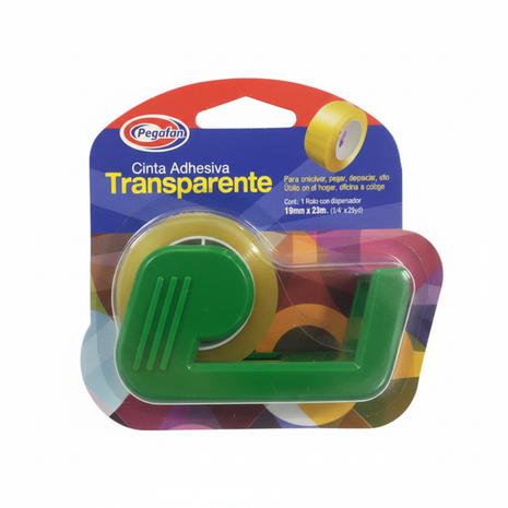 Pegafan Transparente dispensador verde fondo blanco