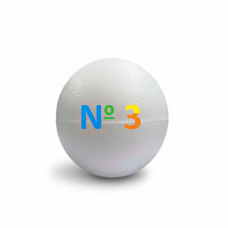 Pelota blanca con N°3 impreso adentro