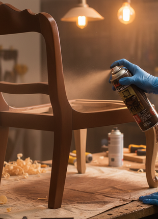 Persona usando Shark Pintura Spray para Madera