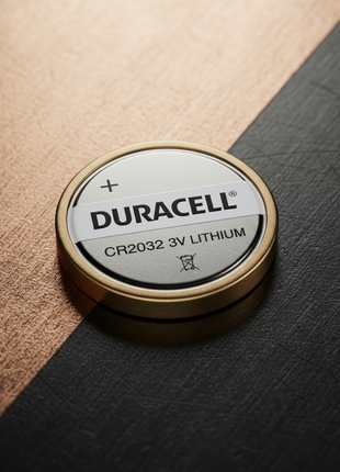 Pila CR2032 Duracell – detalle superficie