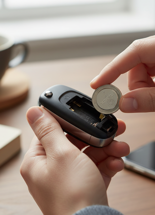 Pila CR2032 Duracell en llave de auto – reemplazo fácil y confiable – energía duradera para dispositivos pequeños


