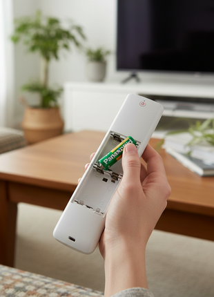 Pilas AA Panasonic 1.5V en control remoto – energía estable para uso diario en el hogar

