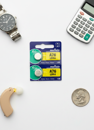 Pilas Murata A76 LR44 flat lay