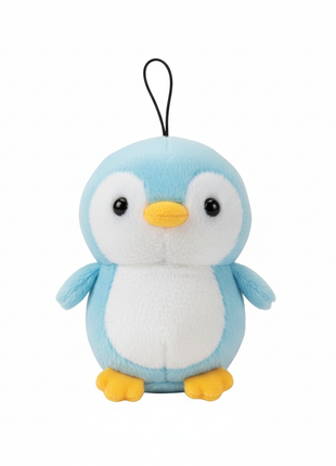 Pingüino celeste fondo blanco