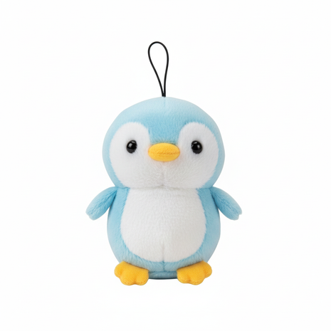 Pingüino celeste fondo blanco
