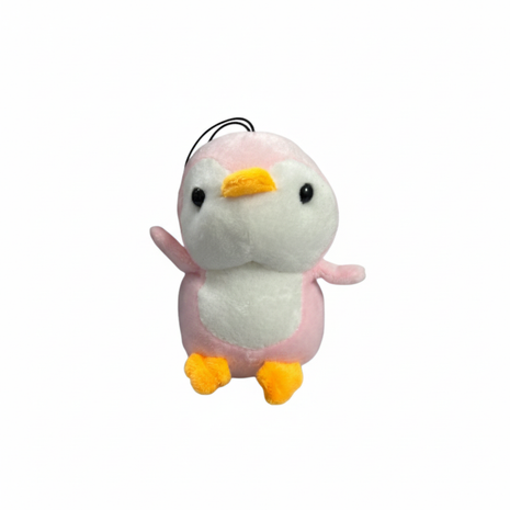 Pingüino rosa blanco fondo blanco
