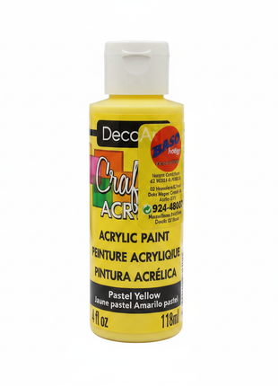 DecoArt pintura acrílica amarillo pastel 118ml — color suave y alta cobertura — OcShop Perú

