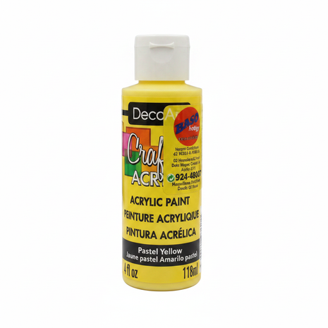 DecoArt pintura acrílica amarillo pastel 118ml — color suave y alta cobertura — OcShop Perú

