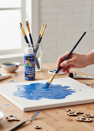 Pintura Acrílica Copenhagen Blue DecoArt en uso