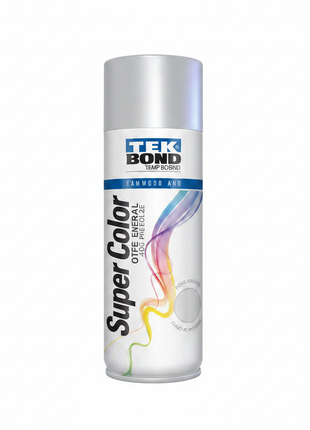 Pintura en spray aluminio Tekbond Super Color 400ml fondo blanco estudio e-commerce