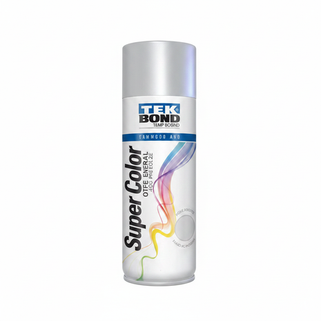 Pintura en spray aluminio Tekbond Super Color 400ml fondo blanco estudio e-commerce