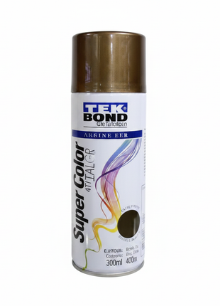 Tekbond spray bronce metálico 400ml – pintura aerosol acabado metálico bronce – cobertura uniforme – ideal para metal, madera y decoración

