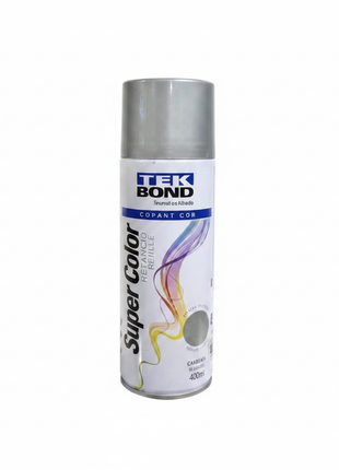 Tekbond spray plata metálico 400ml – pintura aerosol acabado metálico plateado – cobertura uniforme – ideal para metal, madera y plástico

