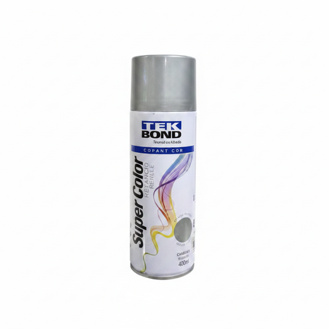Tekbond spray plata metálico 400ml – pintura aerosol acabado metálico plateado – cobertura uniforme – ideal para metal, madera y plástico

