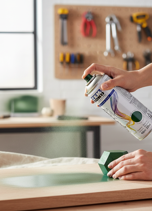 Tekbond spray verde metálico 400ml – aplicación directa – aerosol secado rápido – pintura metálica multiusos

