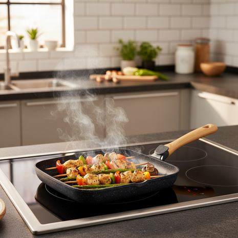 Plancha Marbel en uso - cocina lifestyle
