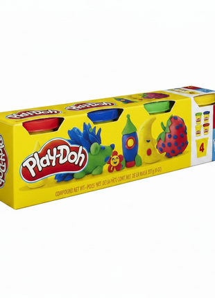 Play-Doh 4 Pack – Ángulo 3/4 fondo blanco