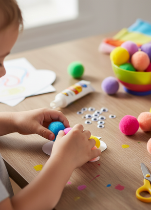 OC Shop pompones coloridos manualidades infantiles creatividad y arte en casa