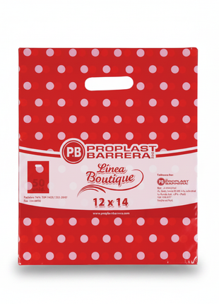 Proplast Barrera Boutique roja lunares 12x14 - producto