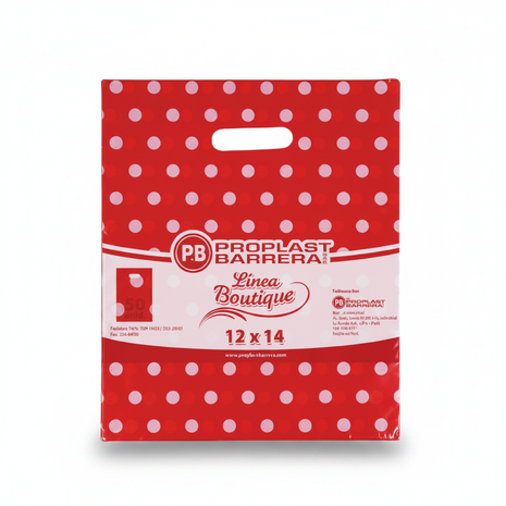 Proplast Barrera Boutique roja lunares 12x14 - producto