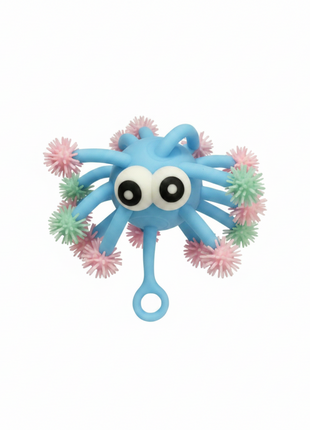 Pulpo puffer sensorial azul celeste tentáculos pastel ojos grandes antiestrés

