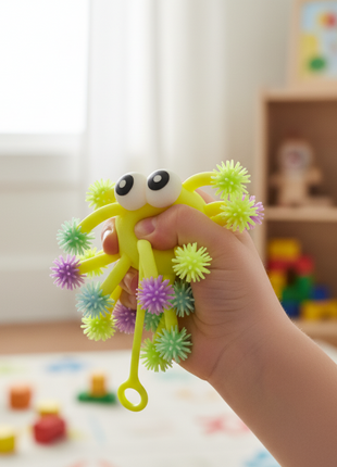Pulpo puffer sensorial antiestrés niños tentáculos pastel goma suave fidget juguete
