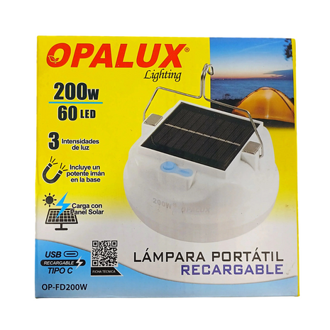 LUZ SOLAR PORTATIL RECARGABLE