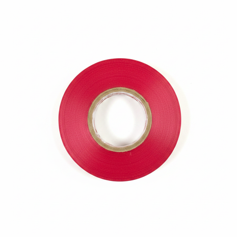 Rollo de cinta roja - fondo blanco