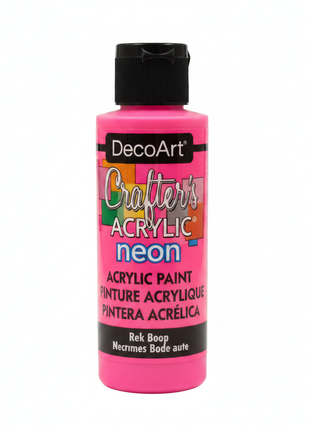 Pintura acrílica neón rosa 118ml frasco DecoArt tapa flip-top — OcShop Perú

