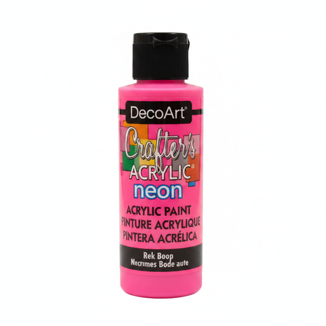 Pintura acrílica neón rosa 118ml frasco DecoArt tapa flip-top — OcShop Perú

