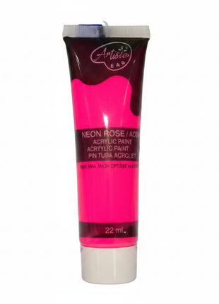 Pintura acrílica neón rosa 22ml tubo Acrilex color fluorescente intenso para manualidades y bellas artes Perú

