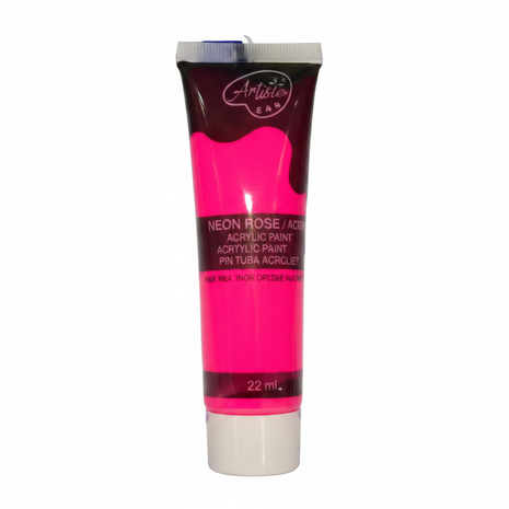 Pintura acrílica neón rosa 22ml tubo Acrilex color fluorescente intenso para manualidades y bellas artes Perú


