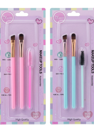 Sets de maquillaje rosado y celeste en sus empaques