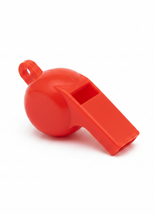 Silbato bola rojo fondo blanco