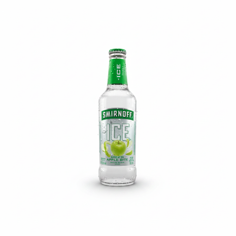 Smirnoff Ice Green Apple Botella - Fondo Blanco