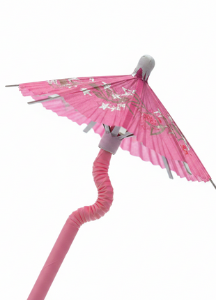 Sorbetes paraguas detalle sombrilla papel rosa estrella plateada flexible cóctel premium