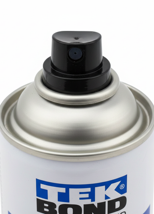 Tek Bond Super Color azul oscuro – detalle boquilla aerosol – válvula de precisión – pintura en spray profesional

